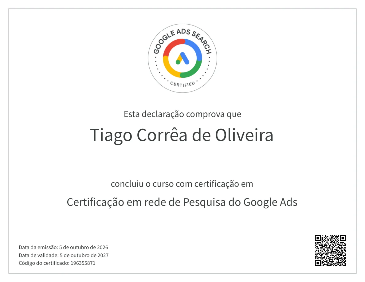 Certificação em Rede de Pesquisa do Google Ads — Google